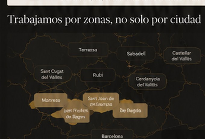 Mapa visual de zonas de trabajo Arquelora
