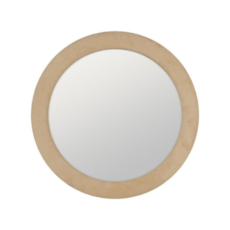 Espejo redondo tapizado Beige pequeño 80 x 80 x 4 cm