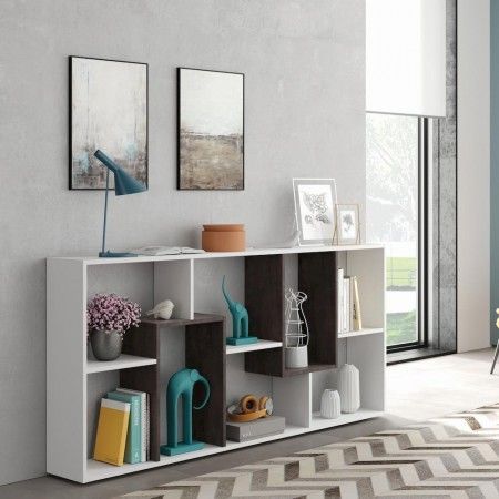 Estantería de pared blanca Kawa colocación horizontal o vertical 180 x 80 x 25 cm