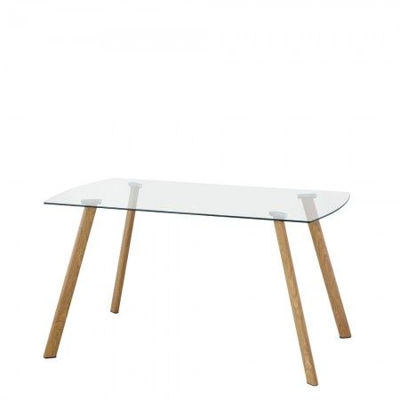 Mesa de comedor de cristal Crystal 140 x 76 x 80 cm