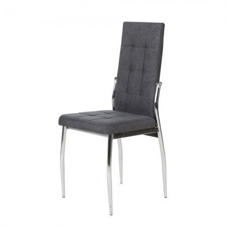 Silla de comedor tapizada Angela gris 45 x 100 x 46 cm