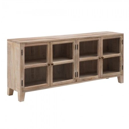 Aparador Blanco Rozado Madera De Mango 160 X 35 X 71 cm
