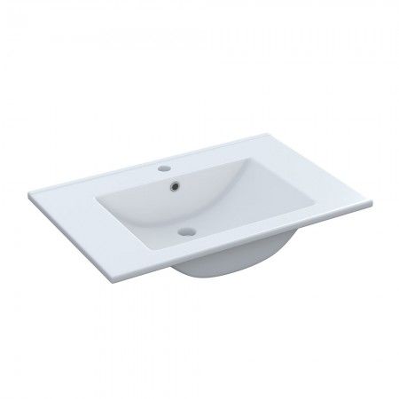 Lavabo cerámico blanco para mueble de baño de 50 cm
