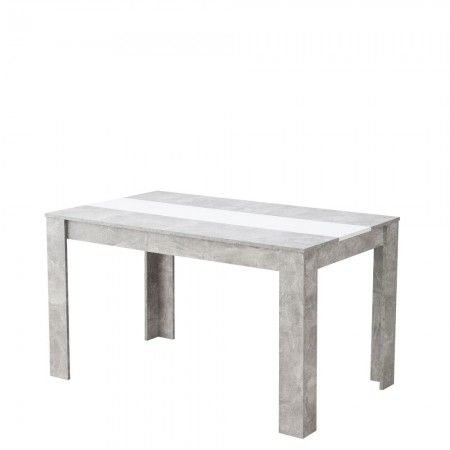 Mesa de comedor Denia Cemento - Blanco 135 x 75 x 80 cm