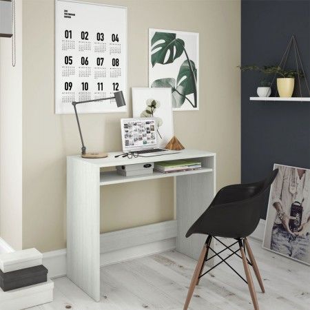 Mesa escritorio Star blanco Alpes, con estante 79 x 78 x43 cm