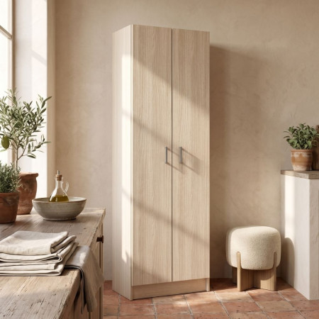 Armario multiusos 2 puertas Roble 58,5 x 180 x 37 cm