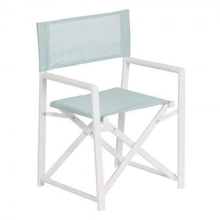 Silla de comedor director Verde - Blanco 56 x 53 x 84 cm