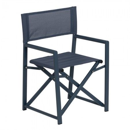 Silla de comedor director azul aluminio - TEXTILENO 56 x 53 x 84 cm
