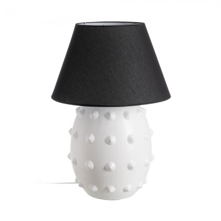 Lámpara de mesilla cerámica Blanca - Negra 50 x 73 x 50 cm