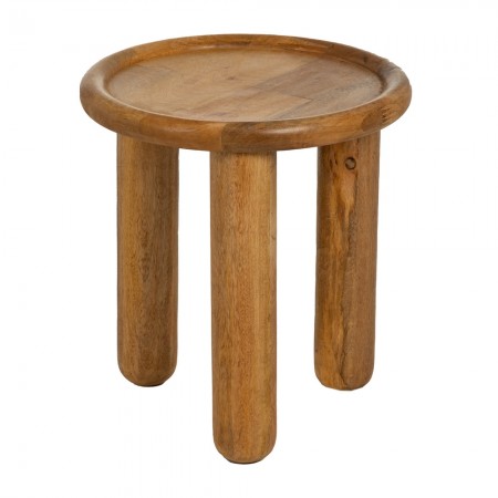 Mesa de centro redonda madera de mango Natural 42 x 46 x 42 cm