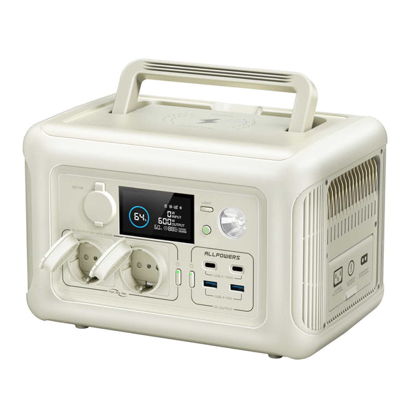 ALLPOWERS R600 Beige Estación de Energía Portátil 600W 299Wh Batería LiFeP04