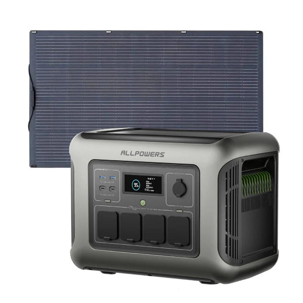 ALLPOWERS Generador Solar 1600W (R1500 LITE + SF200 Placa Solar Flexible 200W)