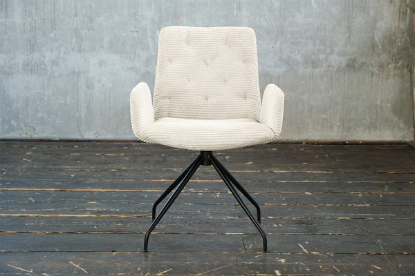 KAWOLA silla NEW CHARME silla giratoria silla de comedor cuerda crema blanco