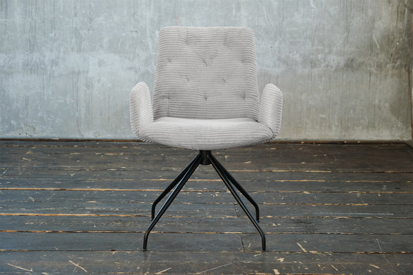 KAWOLA silla NEW CHARME silla giratoria silla de comedor cuerda gris claro