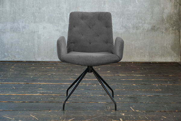 KAWOLA silla NEW CHARME silla giratoria silla de comedor cuerda gris