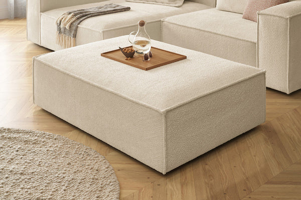 KAWOLA taburete tapizado CARMO taburete banco tela beige