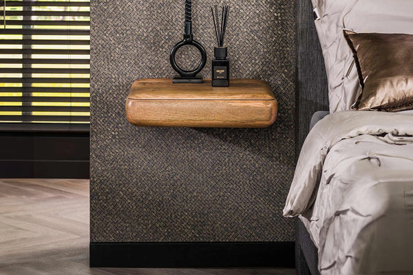 KAWOLA mesita de noche SLEK colgante madera de mango natural 1 cajón