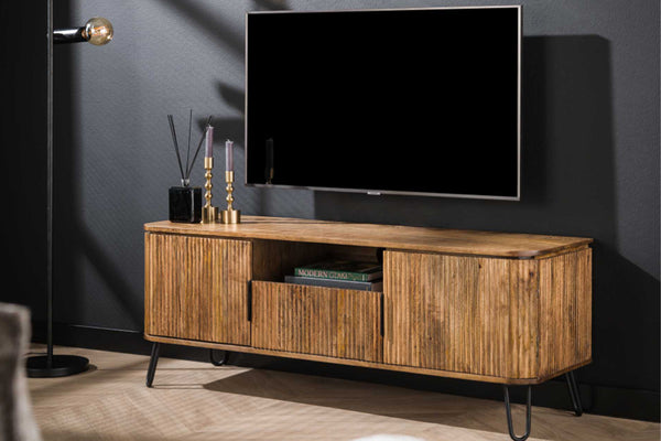 KAWOLA Mueble bajo SALEMA Aparador macizo color arena mango 2 puertas 1 cajón