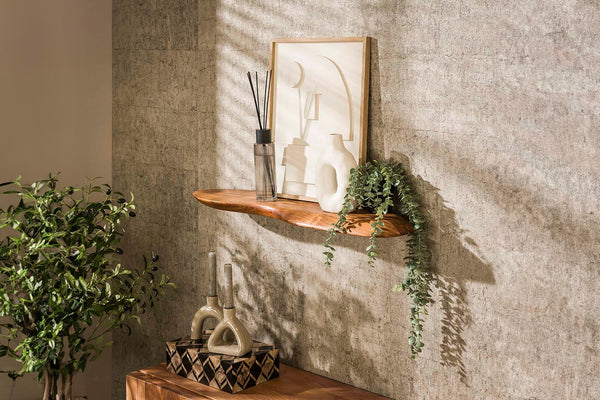 Estantería de pared KAWOLA HUZO 90 cm acacia maciza natural