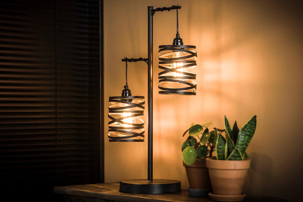 KAWOLA ALMAS lámpara de mesa 2 puntos de luz metal negro