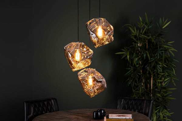 KAWOLA lámpara colgante EDESSA lámpara colgante 3 puntos de luz cristal plata