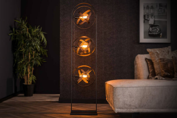 KAWOLA Lámpara de pie DILLY Lámpara de pie 3 puntos de luz metal negro