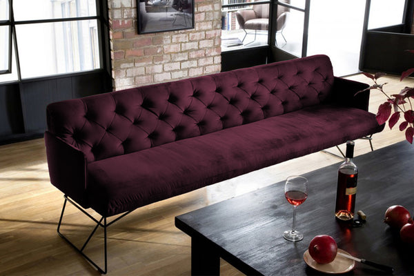Banco de comedor KAWOLA CHARME, terciopelo morado