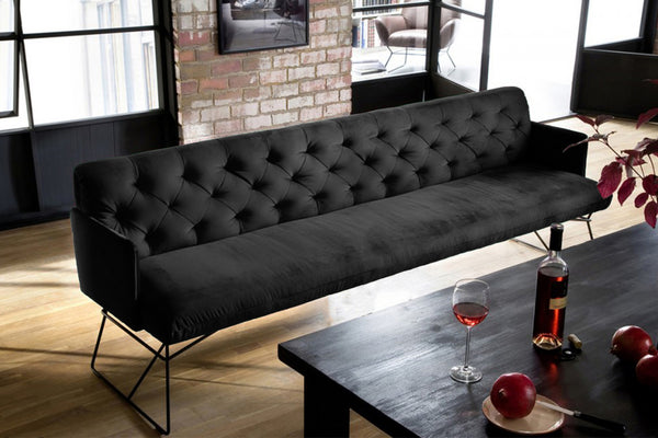 Banco de comedor KAWOLA CHARME terciopelo negro
